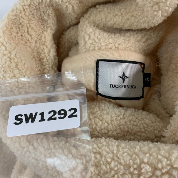 Tuckernuck XS Cream Rollins Funnel Neck Sweater Faux Sherpa Fuzzy Cozy Neutral - Picture 4 of 9